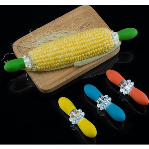 2Pcs/1-Set Reusable Stainless Steel Corn Fork Holder Kitchen Tool BBQ Accessories Corn Meat Hot Dog Forks