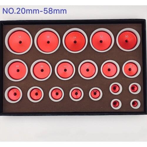 20PCS Watch Repair Metal Back Case Press Mold Fitting Dies Tool with Rubber Cover For Installing High-End Watch Glass Crystals