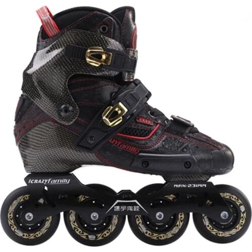 2019 Crazy Carbon Fiber Professional Slalom Inline Skates Adult Roller Free Skating Shoes Sliding Patines Similar With SEBA IGOR