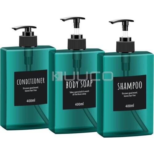 3pcs 400ml Shampoo Dispenser Bottle Refillable Bathroom Soap Bottle Pump Press Lotion Body Soap Empty Containers