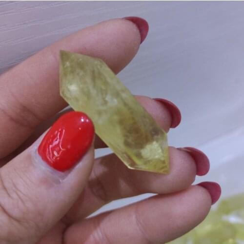 4-5cm Natural Citrine Crystal Quartz Wand Point Double Pointed Yellow Crystal Mineral Healing Home Decoration