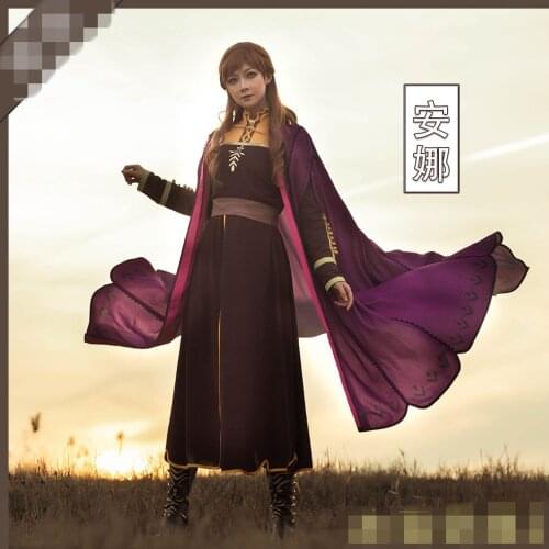 Anime clothing 2020 Queen Anna cosplay costume anna princess dress cloak pants performance wear