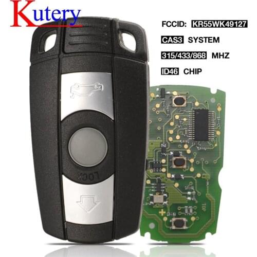Kutery Car Remote Smart Key 315/433/868MHz for BMW 1/3/5/7 Series CAS3 X5 X6 Z4 Car Keyless Control Transmitter with Chip