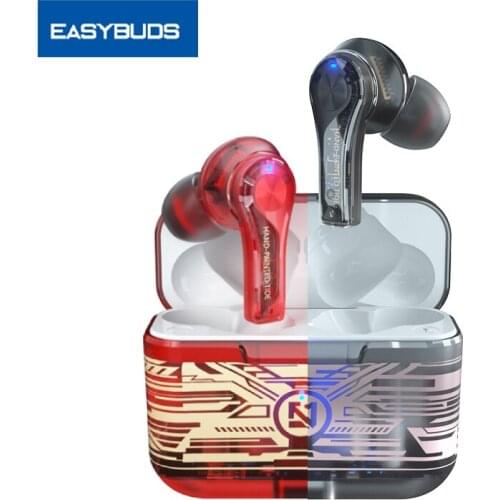 TWS TS-200 Transparent Graffiti Wireless In-ear Headset Dual Mic Gaming Low-latency Earsets Waterproof With 400mah Charging Box