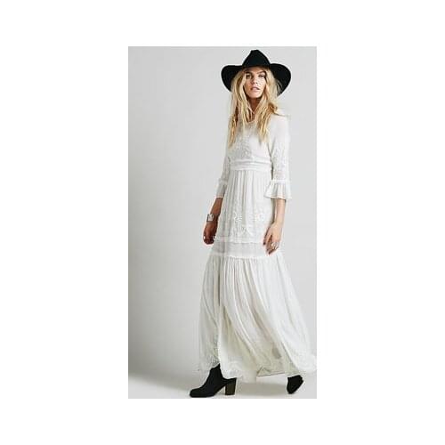 Bohemian Embroidery Long Fairy Dress