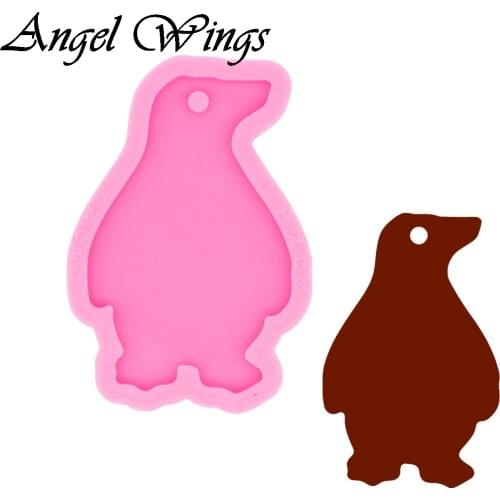 Penguin Keychains Silicone Molds DIY Necklace Jewelry Shiny Epoxy Resin Mould DY0513