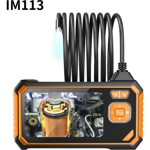 NEW 1080P Dual Camera Digital LCD 8mm Snake Scope Endoscope IM113 Waterproof Probe Inspection Handheld Borescope 5m Rigid Cable