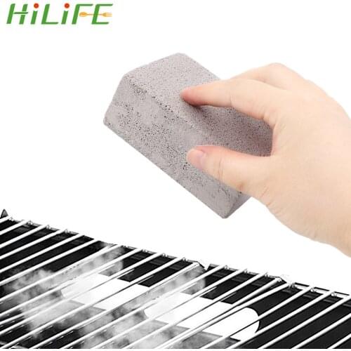 HILIFE 2Pcs Removing Stains Brush Handheld BBQ Grill Cleaning Brick Block BBQ Cleaning Stone Barbecue Scraper Griddle