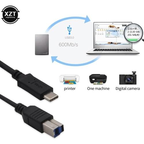 USB 3.1 Type C to 3.0 B BM Cable Data Transmission Connector 10Gbp/s for Phone Macbook Laptop Printer Hard Disk Scanner