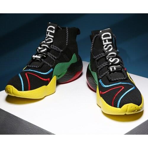Men Casual Shoes For Men Sneakers Summer Tenis Masculino Breathable Krasovki Lace-up Colorful Sock Shoes Chaussures Pour Hommes