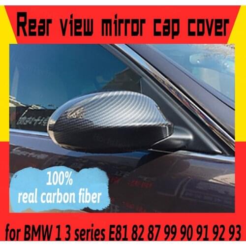Rearview Mirror Cover Caps Shell Case for BMW 1 3 Series E81 82 87 99 90 91 92 93 Replacement Carbon Fiber Pattern Accessories