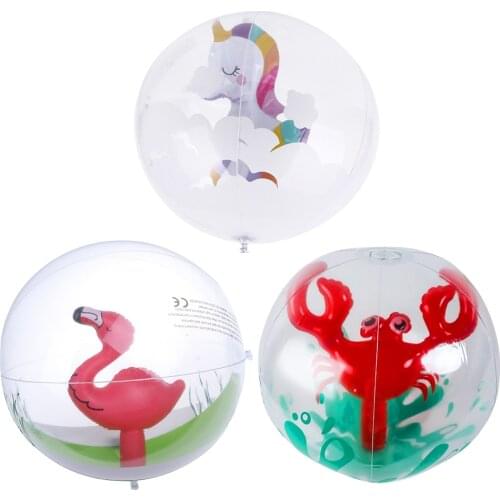 Summer Water Inflatable Beach Ball Swimming Pool Fruit Entertainment Outdoor Game Floating Balloons Bubble Ball Party Accessorie