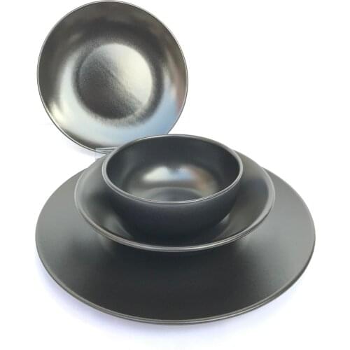 Matte Black 24 Piece 6 Seater Dining Set