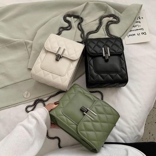 Mini bag female 2020 new trendy fashion all-match chain messenger bag female ins net red rhombus mobile phone bag