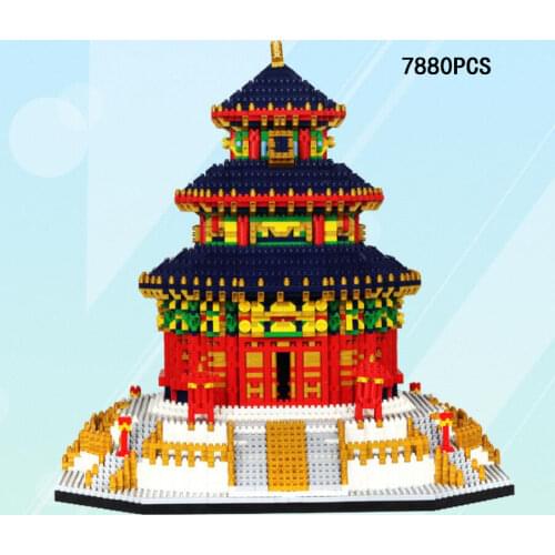 Disney Mickey mouse Around the World building block China beijing Temple of Heaven model brick assemble toy nanobrick for gifts