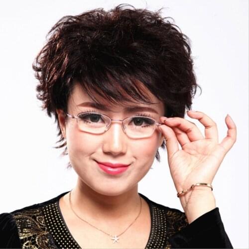 2019 Fashion elegant women reading glasses ultra light anti-fatigue resin lens pink metal frame reading glasses
