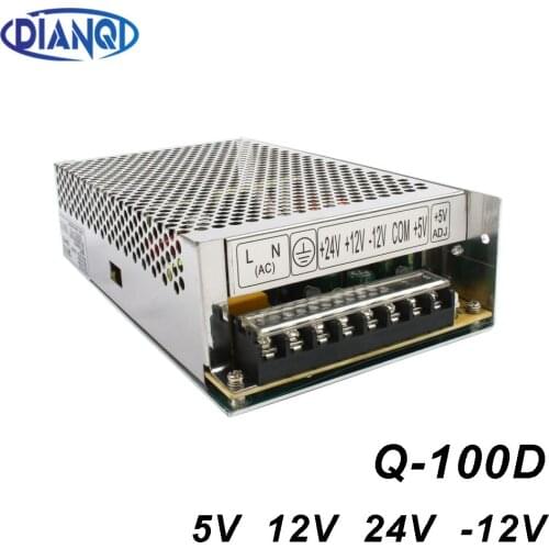 Quad output power supply 100W 5V 12V 24V -12V suply Q-100D ac dc converter good quality