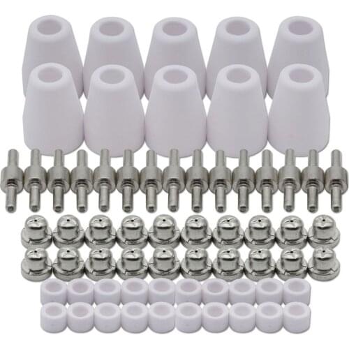 65pcs Plasma Cutting Consumables KIT Nickel plated (Standard) Fit Cut40 50 with Plasma Cutter Torch PT31 WSD-LG40 JG40