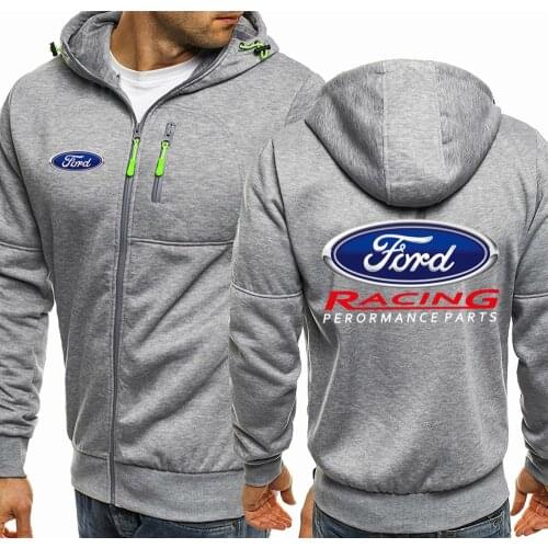 2021 New Spring Autumn Ford Racing Hoodied Mens Fashion Long Sleeve Zipper Cotton Hip-Hop Harajuku Hoody Casual Jacket