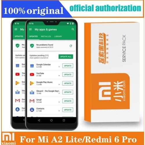 Original 5.84'' Display with frame for Xiaomi Mi A2 Lite LCD Redmi 6 Pro Touch Screen Digitizer Assembly Replacement Parts