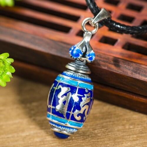 925 Silver Cloisonne Six character Mantra Perfume Bottle Design
