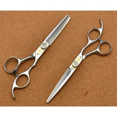 309# 6'' Brand Jason TOP GRADE Hairdressing Scissors JP 440C Professional Barbers Cutting Scissors Thinning Shears Hair Scissors