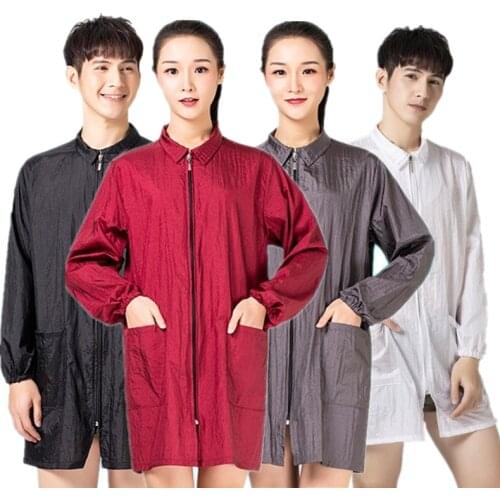 Professional Salon Smock Barber Long Sleeve Apron Jacket Hairdresser Hairdressing Waterproof Workwear Pet Shop Grooming Overalls