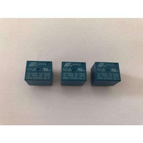 100PCS/lot Relay SRD-05VDC-SL-C SRD-09VDC-SL-C SRD-12VDC-SL-C SRD-24VDC-SL-C 5V 9V 12V 24V 10A 250VAC 5PIN T73