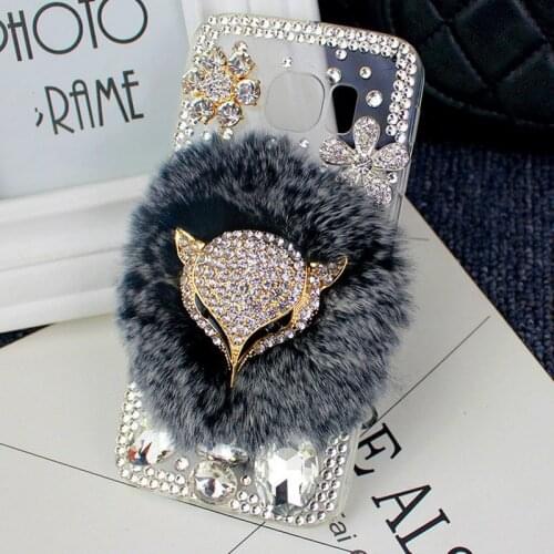 Luxury Diamond Rex Rabbit Hair IPhone 12 Pro Maxluxury Inlaid XR 7 8plus Case Iphone 11 Phone Covers