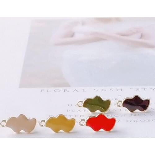 Enamel Wave Alloy Stud Earring Finding Components Eardrop Simple Style DIY Jewelry Accessories Handmade Materials 6pcs