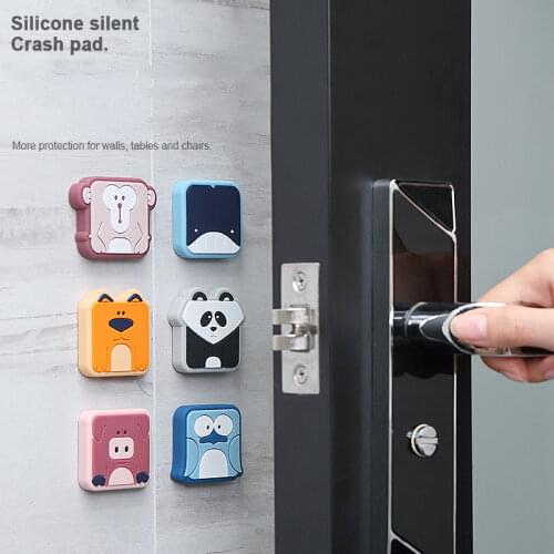Silicone Wall Door Handle Anti-collision Pad Soft Silent Gate Sponge Fenders Wall Handle Protect Pad Sucker Children Protective