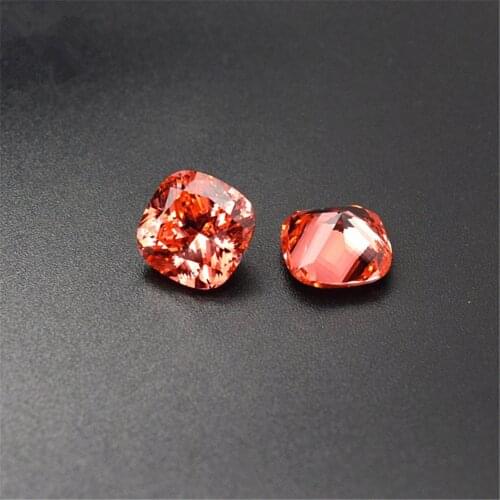 Spessartine Square Faceted Gemstone Cushion Cut Spessartite Garnet with Pink Tone 3 Sizes to Choose GP16