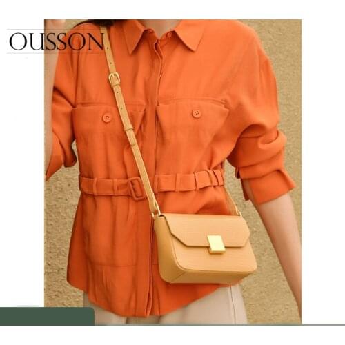 OUSSON New Design Small Square Leather Crossbody Bag Exquisite Female Retro One-Shoulder Bag For Woman