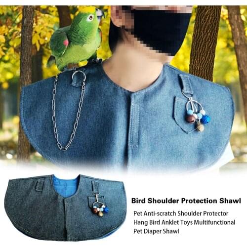 Bird Anti-scratch Shoulder Protector Shawl Hang Bird Anklet Toys Pet Diaper Shawl For Small Medium Parakeets