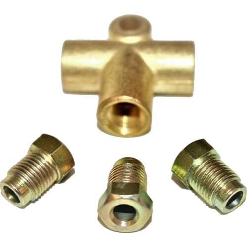 10mm Brake Pipe Fittings 3 Way Brake T Piece Tee With 3 Male Short Nuts Union Metric M10 3/16" Pipe Brake Hoses Accessory