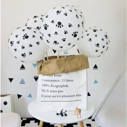 10pcs 12 Inch Dog Paw Balloon Pink Blue Dog Footprint Happy Birthday Lovely Dog My Friend Dog Pet Birthday Party Decoration 220