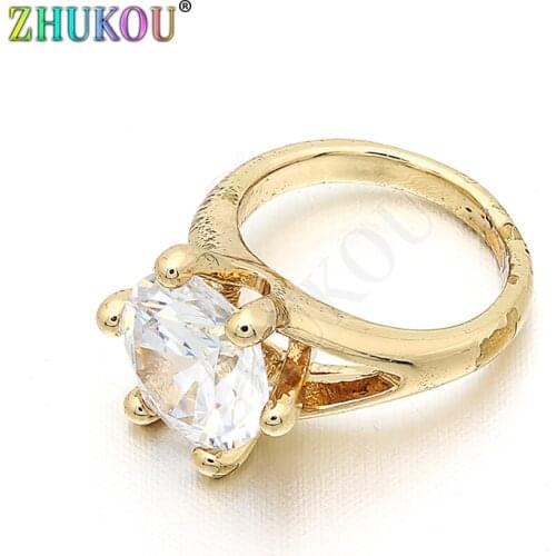 11*14mm Brass Cubic Zirconia Dazzling Ring Charms Pendants DIY Jewelry Findings Accessories, Model: VD111