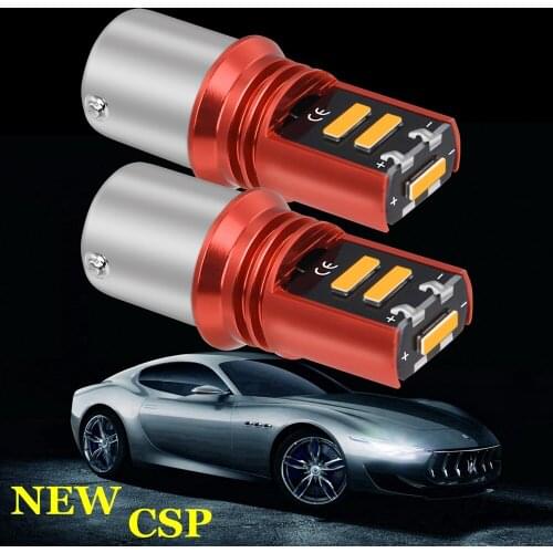 2PCS New 1156 P21W 7506 BA15S R5W R10W Super Bright CSP LED Bulbs Car Tail Brake Lights Turn Signal Auto Backup Reverse Lamp 12V