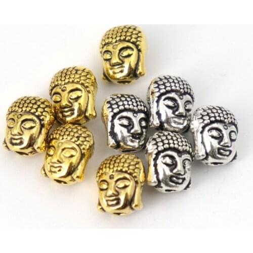 20pcs Metal Gold Color Buddha Head Loose Spacer Beads For Jewelry Making Finding Bracelet Necklace Buddhism Prayer Accessories