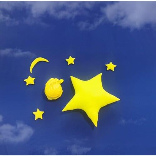 2021 New 2/7 Pcs Baby Posing Stars Pillow Hat Set Newborn Photography Props for Infants Photo Shooting