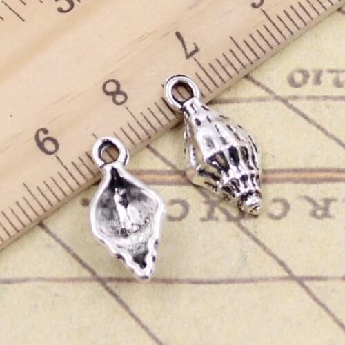 30pcs Charms Conch Shell 19x9mm Tibetan Bronze Silver Color Pendants Antique Jewelry Making DIY Handmade Craft Pendant