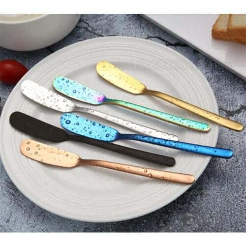 304 Stainless Steel Butter Knife Cheese Dessert Jam Spreaders Cream Gold Black Rose Gold Knifes Western Cutlery Breakfast Tool