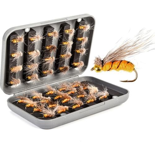 40 Pcs/Box Trout Fly Fishing Assorted Flies Kit Fly Catfish Artificial Fishing Lures 16mm Outdoor Fishing Insects Baits Lure Set