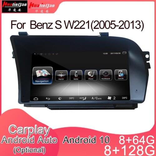 Android 10 Car Multimedia DVD Stereo Radio Player GPS Navigation Carplay Auto for Mercedes Benz S Class(2005-2013) 2din