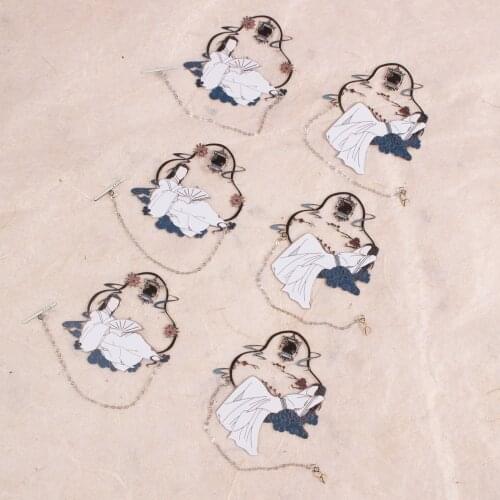 Anime WORD OF HONOR Shan He Ling Zhou Zishu Wen Kexing Hollow Out Metal Bookmarks Chinese style Antiquity Long Tassels Bookmarks