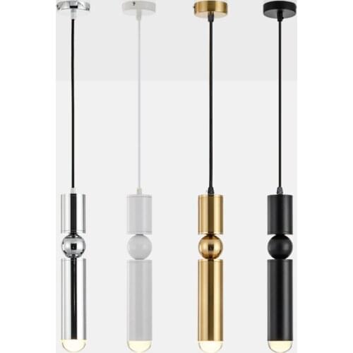 Bar ktv bar chandelier modern minimalist bed metal bullet single head lamp minimalist desk cashier chandelier Long tube