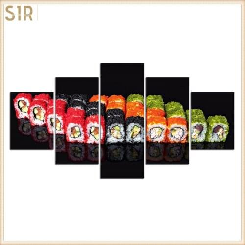 Food Restaurant Hotel Decoration Wall Art HD Five Poster Printing Oil Painting Home Mural Delicious Poster For Dining Room Decor