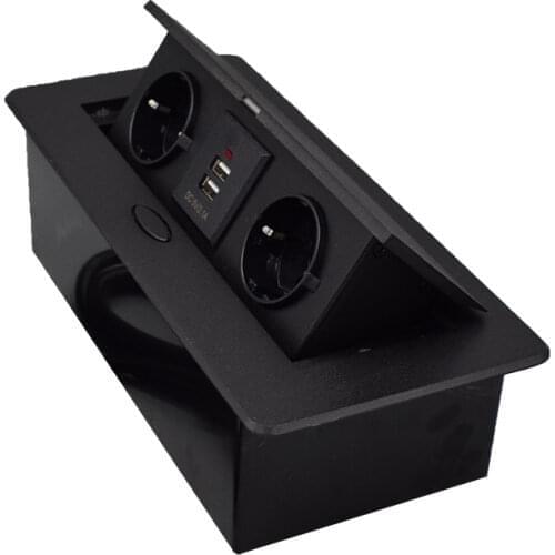 Демпфированная мультимедийная розетка для подключения, Настольная Выдвижная розетка с питанием и USB-зарядным устройством для ко