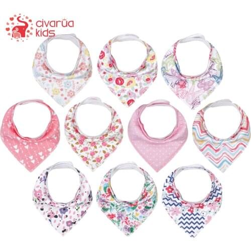 Baby Bandana Drool Bibs 10 Pack Extra Soft 100% Cotton and Fleece Super Absorbent Baby Bibs Teething Bibs For Baby Unisex