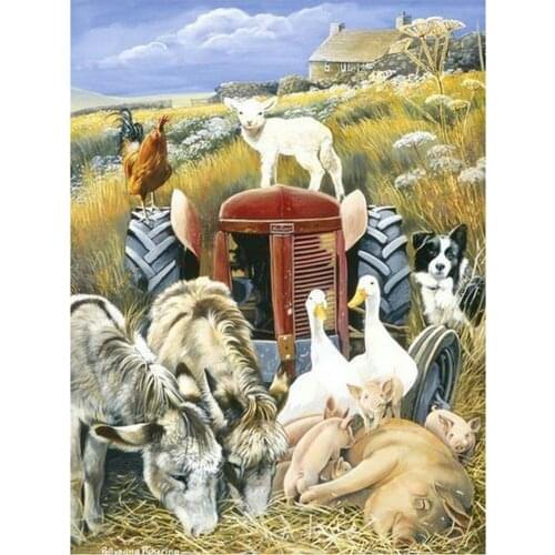 Diy Diamond Painting Farm animals 5D Rhinestone Cross Stitch full square Diamond Embroidery tractor Needlework Set Home Decor